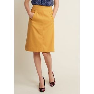 Mustard A-line Skirt